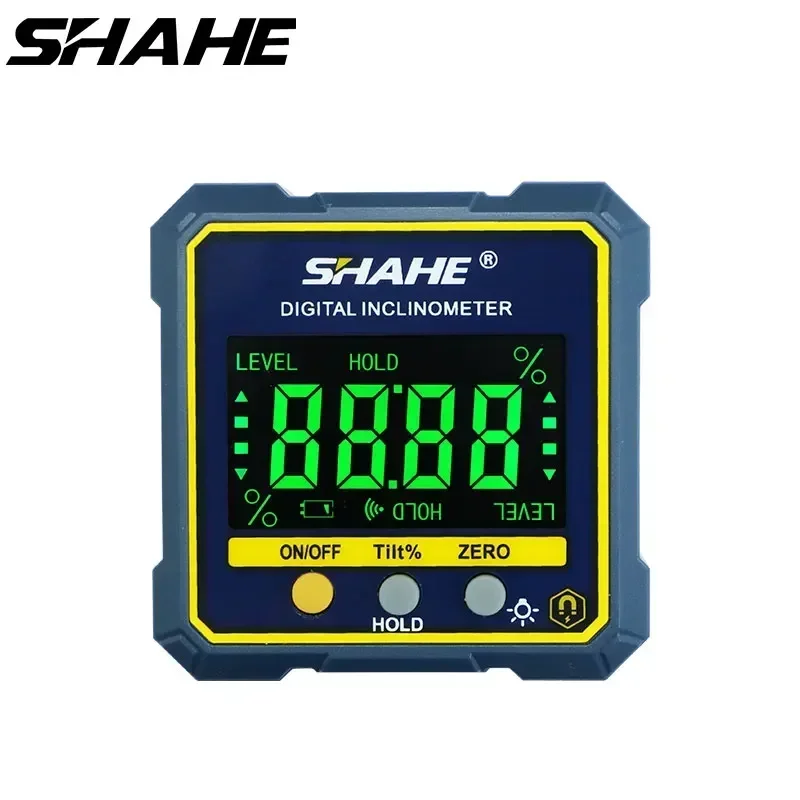 SHAHE 2-in 1 Magnetic Digital Level And Angle Finder Inclinometer Bevel Gauge With Hold Function Backlight And Magnetic Base