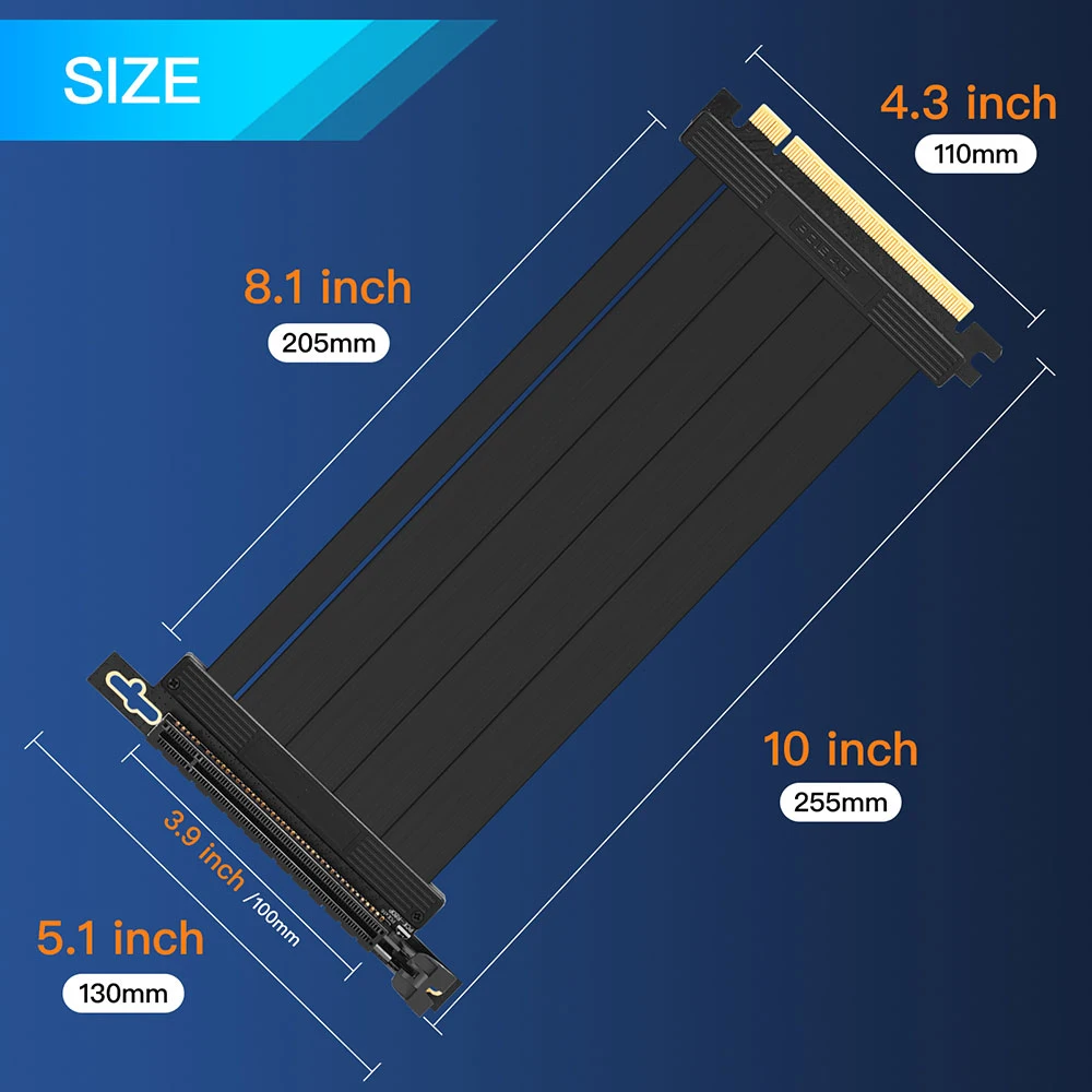 풀 스피드 PCIE 4.0 16x 라이저 케이블, 그래픽 카드 연장 케이블, PCI 익스프레스 포트 GPU 확장 카드 라이저 차폐 익스텐더