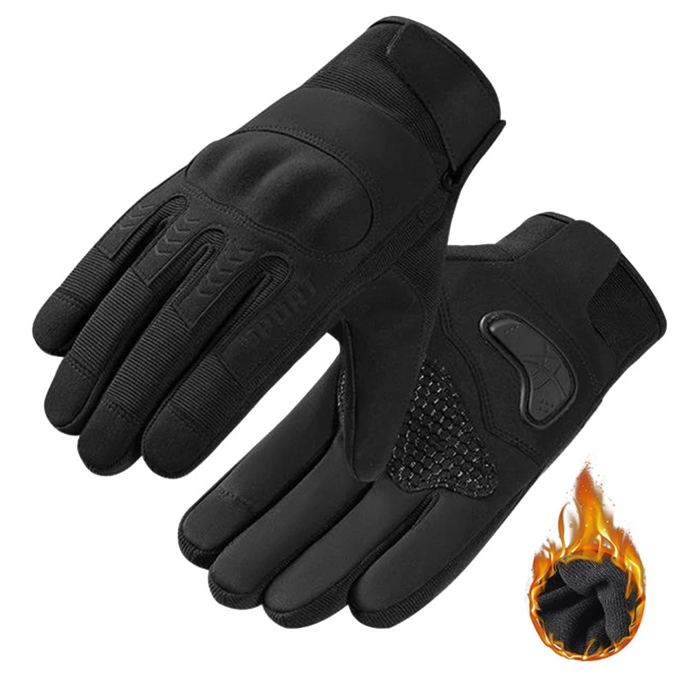 New Men's Motorcycle Gloves Winter Riding Gloves Off-Road Riding Full Finger Warm Windproof Abrasion-Resistant Outdoor Gloves