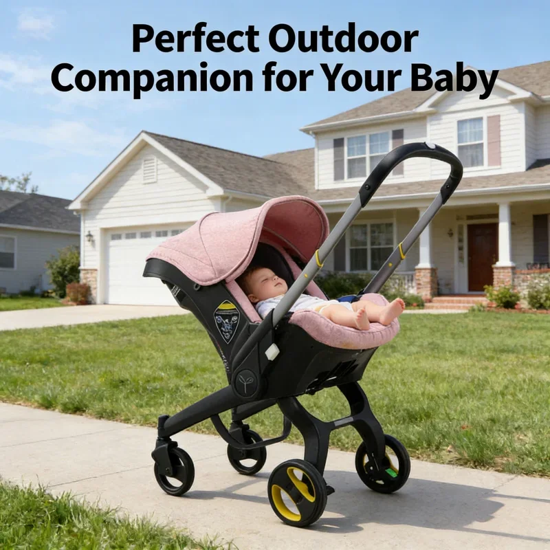 4-in-1 Baby Stroller Rocking Basket Carry Cot Car Seat Carrier 0-24 Months Infant Portable Foldable Safe Newborn Travel Stroller