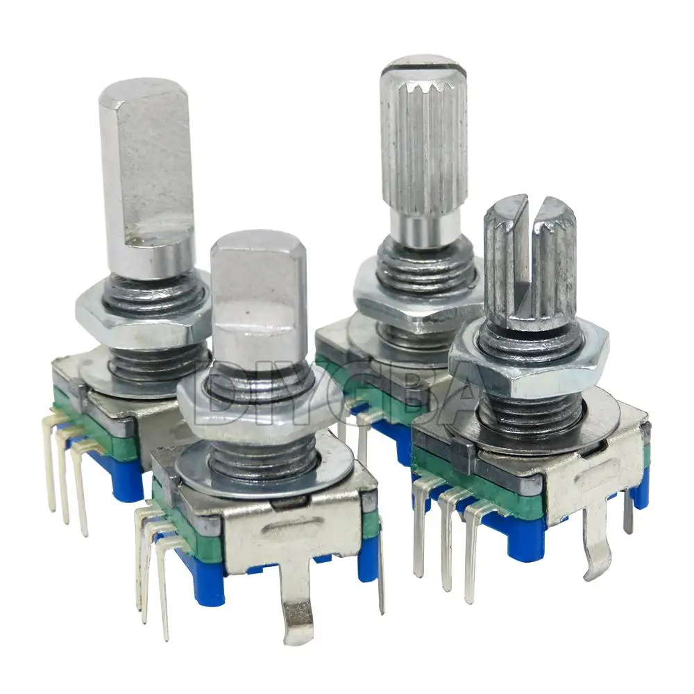 10PCS Half / Plum Axis Rotary Encoder, Handle Length 5Sets 15mm 20mm Code Switch/ EC11/ Digital Potentiometer With 13/15*17 Cap