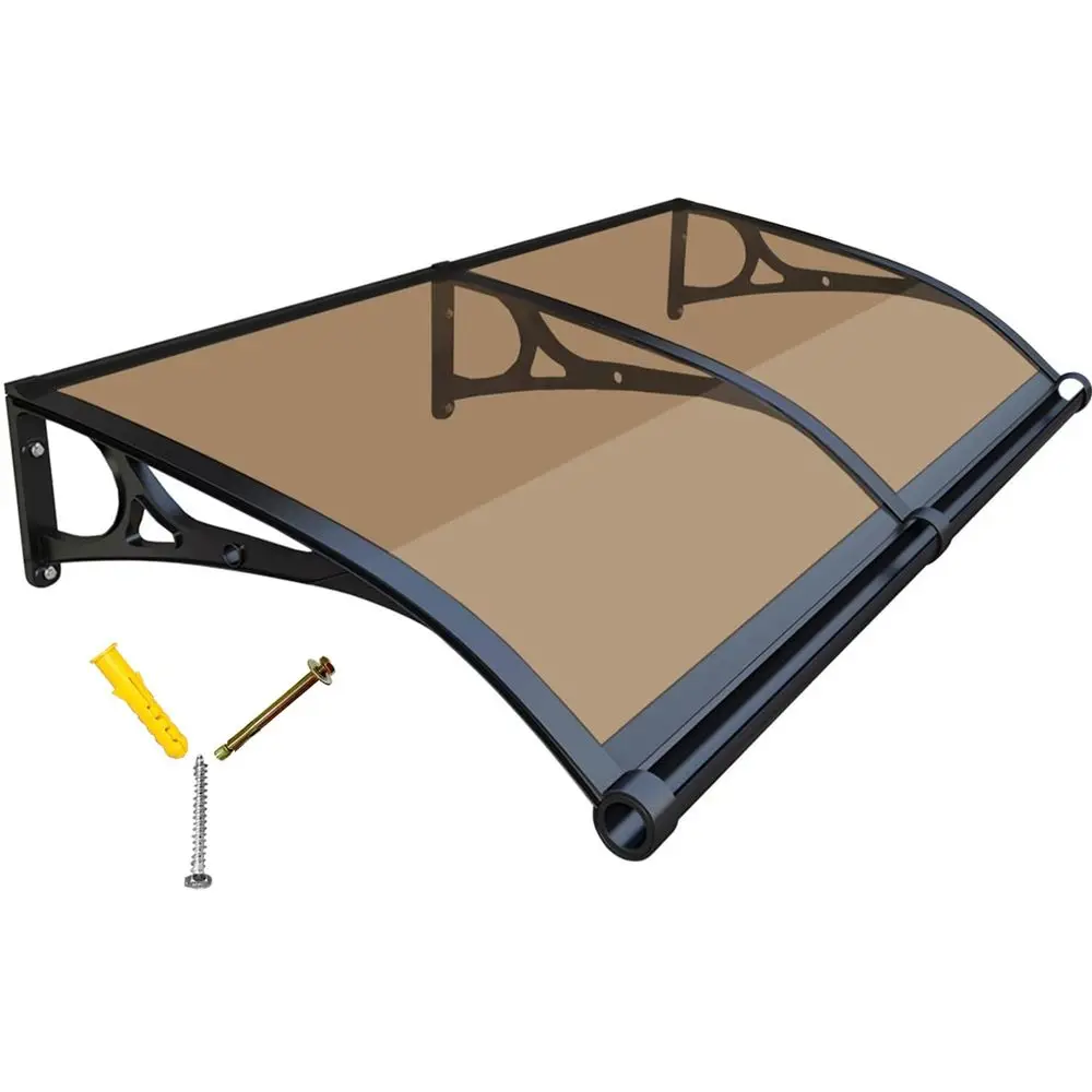 

for Door Entrance, Window Awning Exterior Polycarbonate Cover Waterproof Front Door Canopy Metal Aluminum Awnings UV Rain Snow