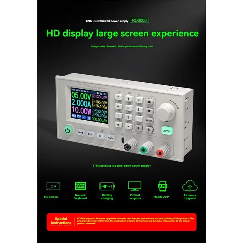 A29F-RD6006W Digital Control Power Supply Buck Converter 60V 6A DC Voltage Step Down Power Supply Regulated Module