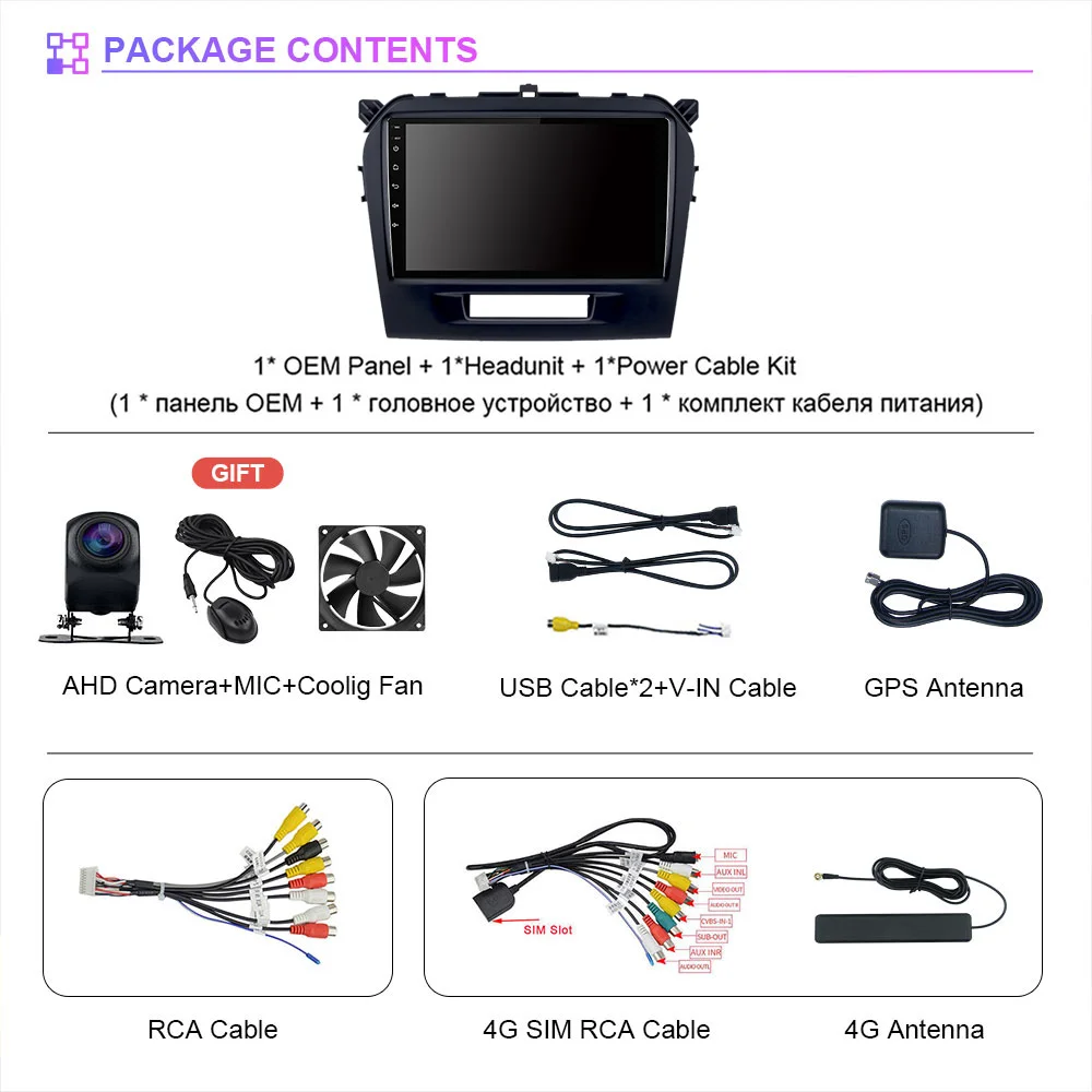 Android 16 Carplay Auto 2K Screen Car Radio BT Multimedia Player For Suzuki Vitara 4 2014 - 2018 Autoradio GPS Stereo Snapdragon