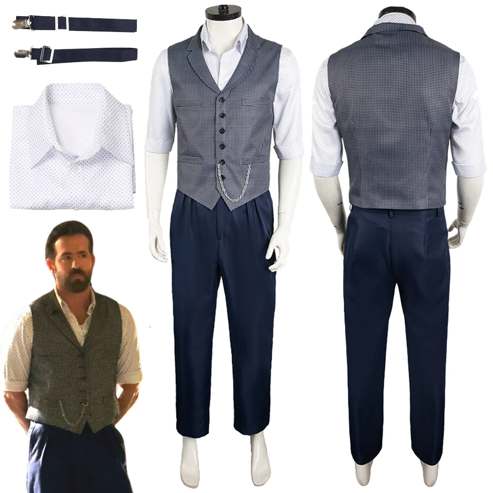 

Ryan Reynolds the man upstairs Cosplay Costume 2024 Movie IF Cosplay Vest Set Disguise For Men Adult Halloween Carnival Suit