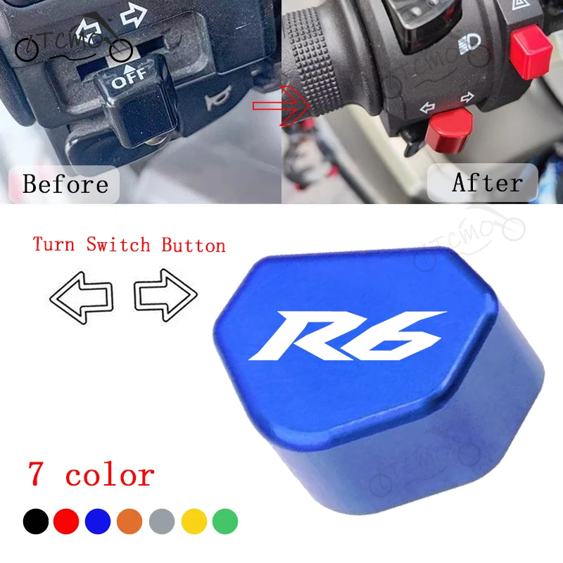 

For Yamaha YZF R6 YZF-R6 YZFR6 1999- 2026 Accessories Mototcycle Switch Button Turn Signal Switch Key Cap Decoration Cover
