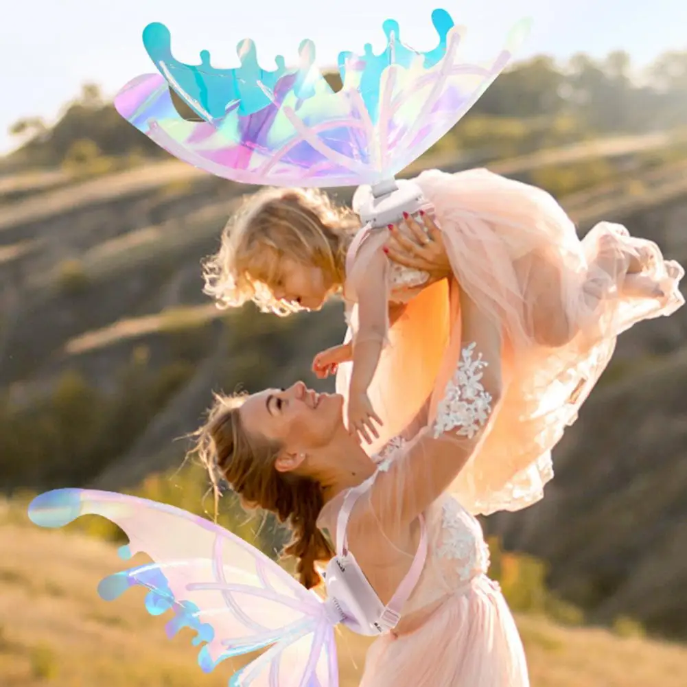 

Fluttering Butterfly Wing Decoration Rechargeable Electric Butterfly Wings with Light for Kids Fairy Costume Glowing for Kids