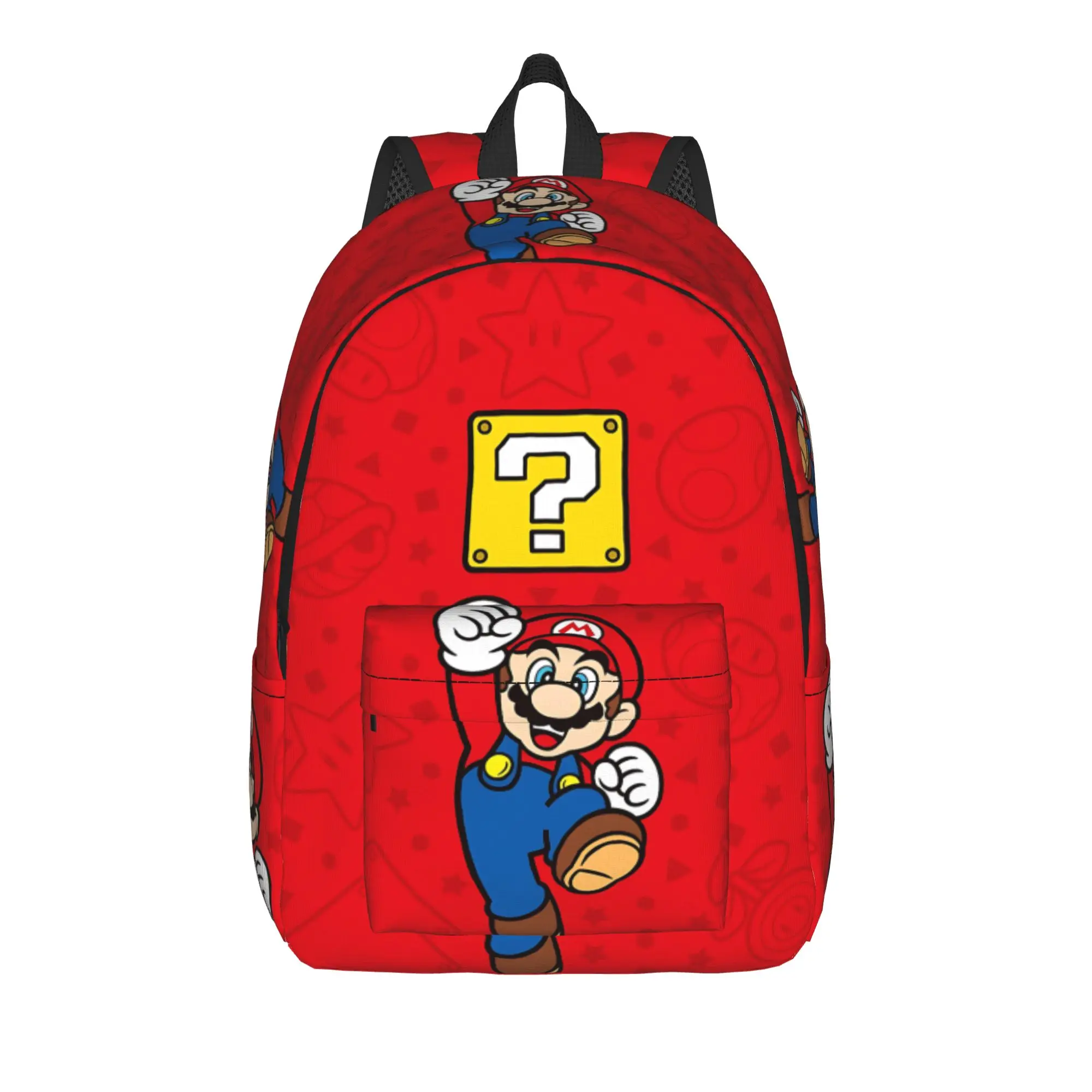 Fashion Cartoon Super Mario Backpack  Mochilas Solid For Work Zipper Closure Rucksack