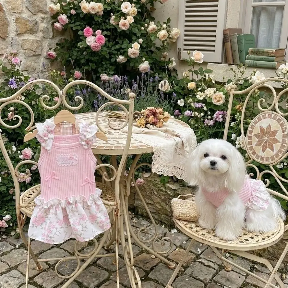 vestido-com-estampa-floral-para-gato-e-cao-vestido-de-casamento-saia-de-princesa-para-filhote-em-cores-dopamina-roupa-para-cao-com-laco-saia-para-pet-chihuahua