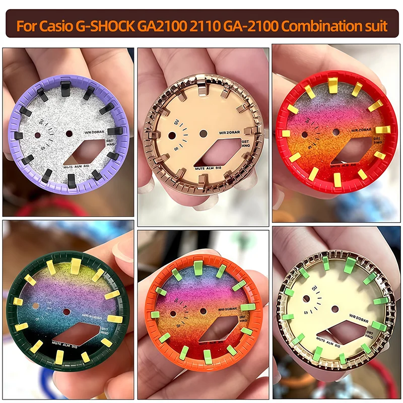 

for Casioak MOD Kit Watch Dial Plate Face Scale Chapter Ring Watch Lume For Casio G-SHOCK GA2100 2110 GA-2100 Combination suit