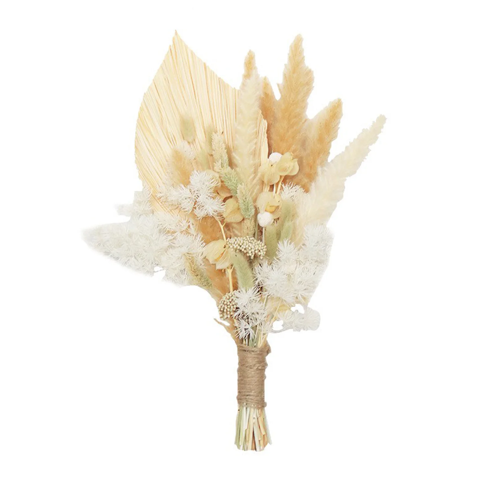 Nordic Bohemia Simulation Flower Bouquet 26pcs Rabbit Tail Grass Reed Cattail Fan Palm Leaf DIY Flower Arrangement Home Wedding