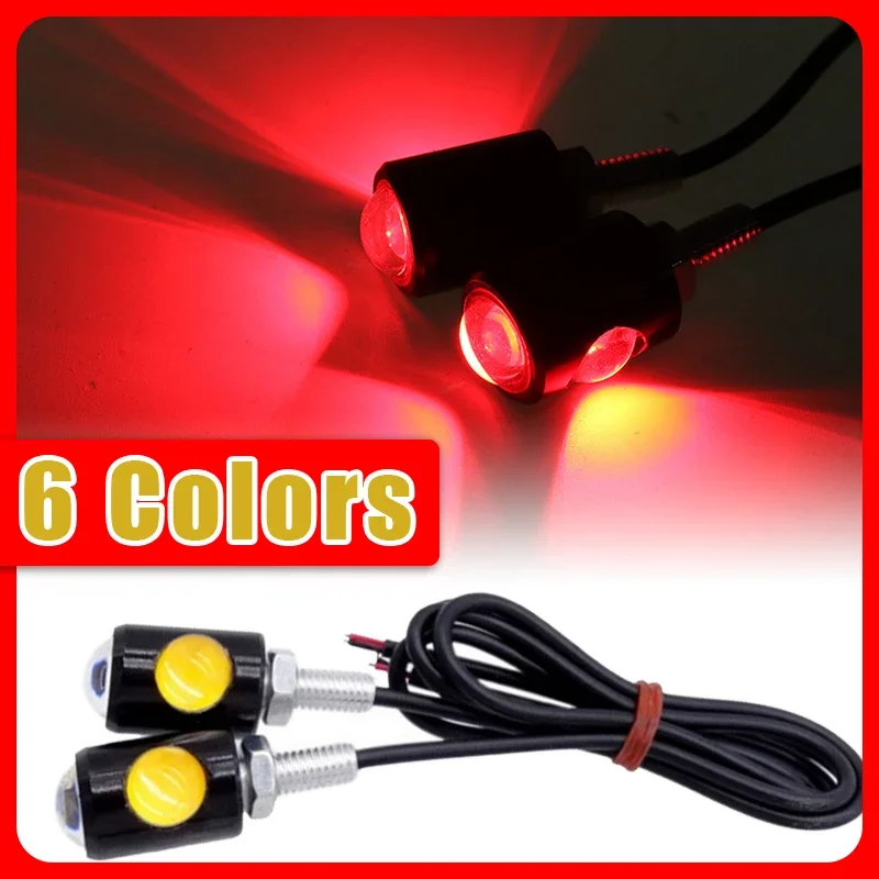 2PCs Motorcycle License Plate Signal Light 12V Led Car Tail Bulb Lens High Power Screw Bolt Bulbs Lamps Source Motor Accessories