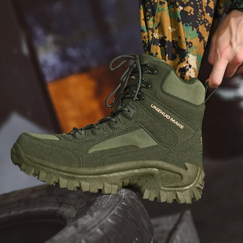 Botas de entrenamiento de combate tácticas de jungla para hombre, zapatos de senderismo de respuesta rápida antidesgaste para acampar al aire libre, zapatillas de pesca y caza