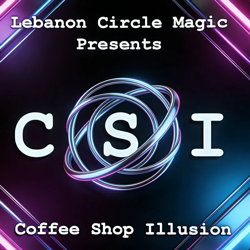 CSI Coffee Shop Illusion - Ring Vanishes in Cup Magic Trick Padlock Chain Fully Examable Self-Working Close Up Gimmick Props