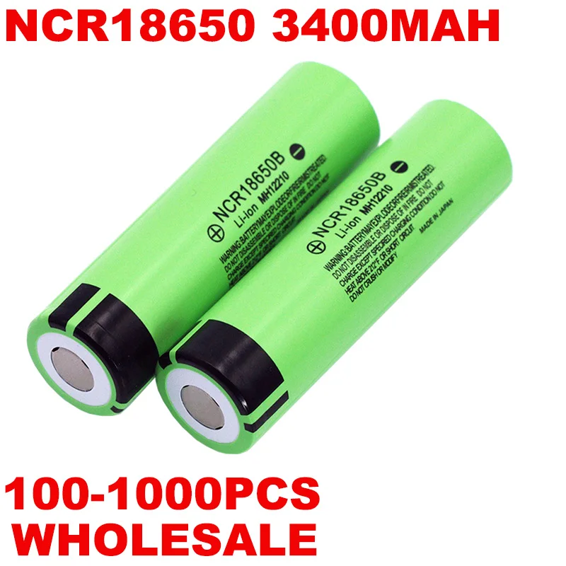 100-1000price New Original NCR18650B 3.7v 3400mah 18650 Lithium Rechargeable Battery For Flashlight batteries wholesale