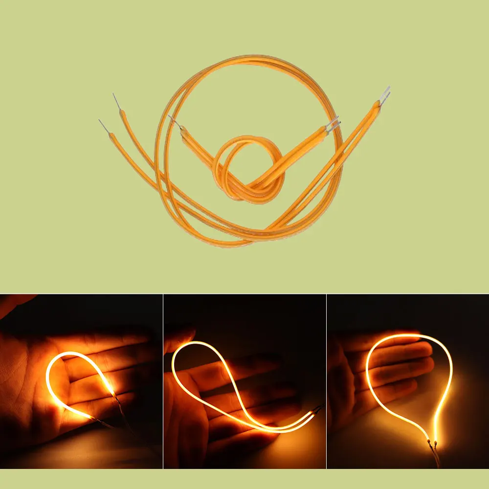 LED miękki żarnik żarówka edisona części oświetleniowe DC3V 80MM/130MM/255MM/300MM dioda LED elastyczny żarnik DIY świąteczne światło dekoracyjne