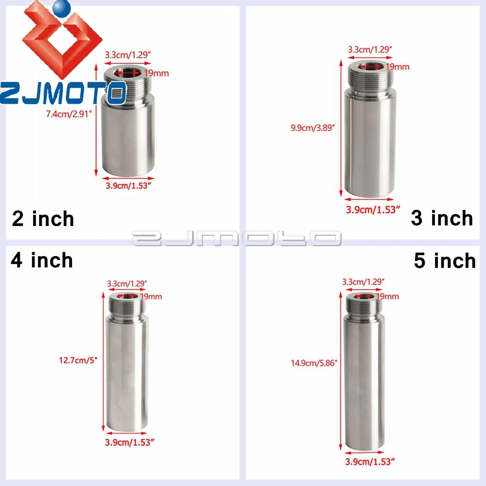 Chrome Steel Motorcycl 39mm Fork Tube 2-5 Inch Extensions For Harley Dyna Glide Sportster XL 883 1200 Front Fork Tubes Extender