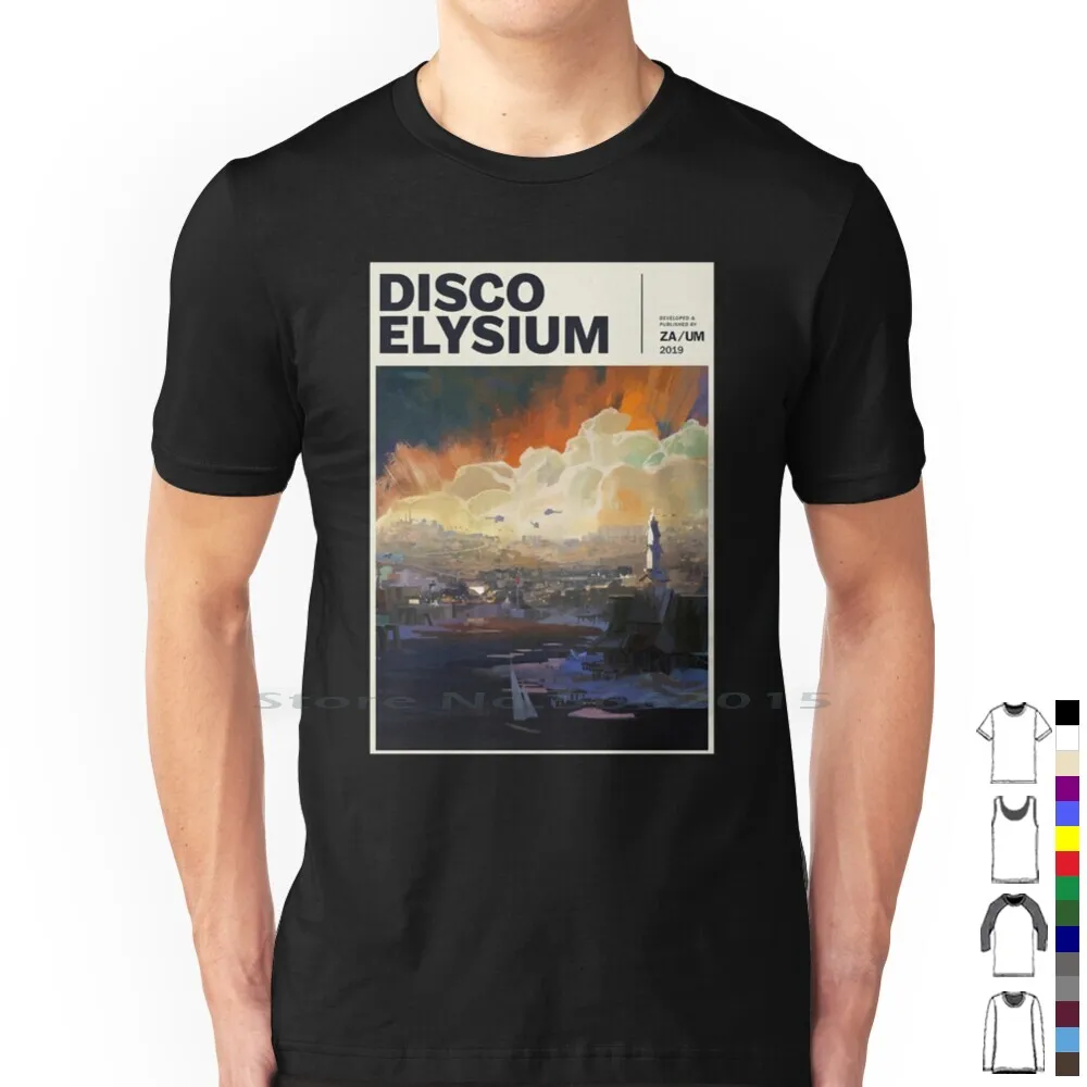 Disco Elysium T Shirt 100% Cotton Disco Elysium Rpg Skill Intellect Kim Kitsuragi Fanart Psyche Zaum 80s Attributes Video Games