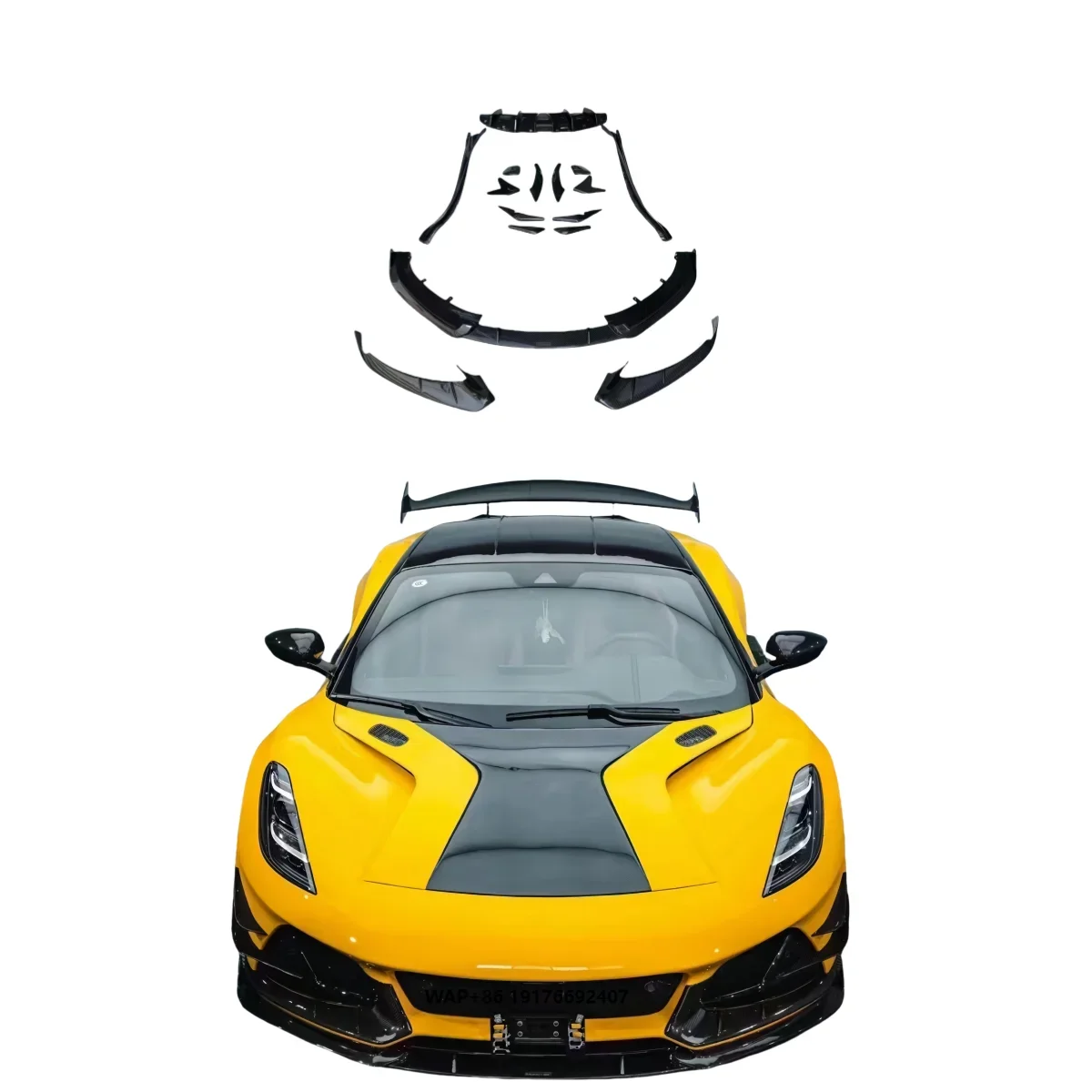 KQX For Lotus Emira Modified Monotek Small Envelope Carbon Fibre Front Lip Hood Windknife Rear Lip Rear Wing