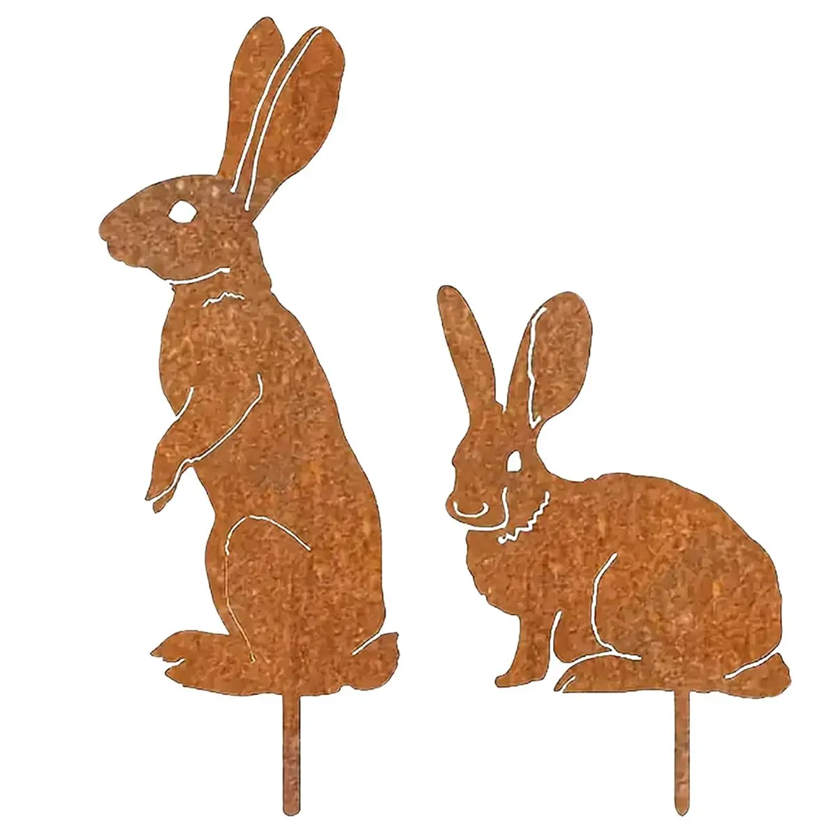 New arrival  Easter Bunny Garden Stakes Cute Rusty Bunny Yard Signs Bunny Yard Stake for Outdoor Patio Lawn Decorations