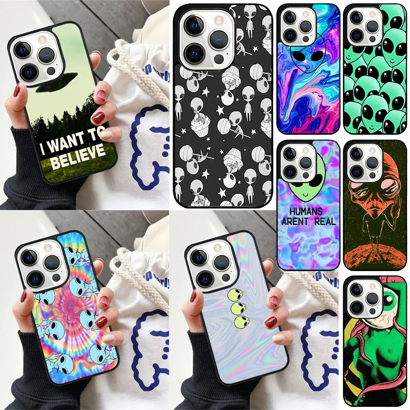 Alien Martian Humans Arent Real phone Case Cover For iPhone 16 15 14 Plus X XR XS for apple 16 11 12 13 mini Pro Max