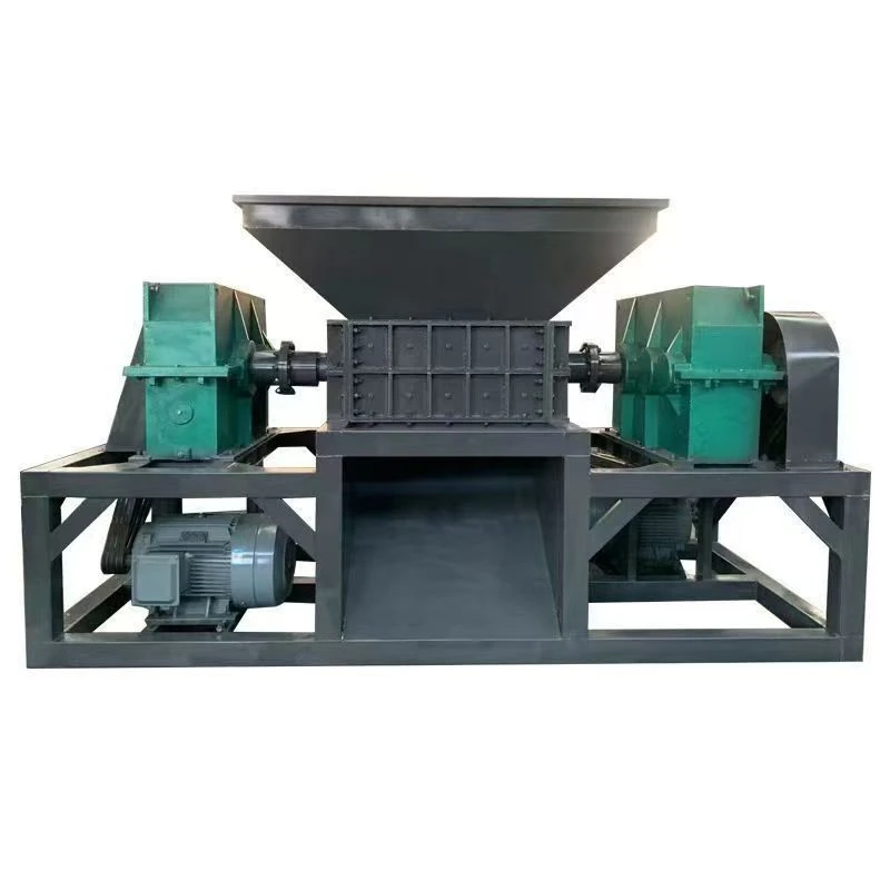 Dual axis shredder, waste paper and metal recycling machine, engine automatic operation, high productivity, energy-saving