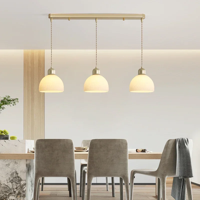 Dining Table Chandelier Glass Lampshade1-3Head Hanging Lamps For Kitchen Island Bedroom Modern