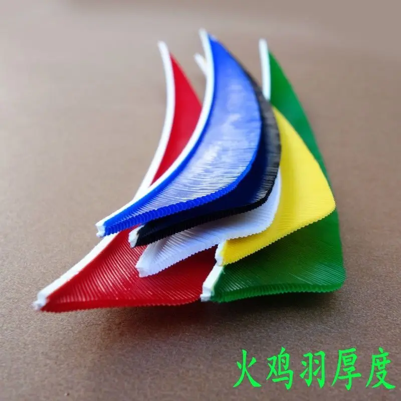 50 Pcs 4 Inch Water Drop Shape Archery Turkey Feather Right Wing Arrow Fletch Vanes For DIY Shooting Hunting image 3