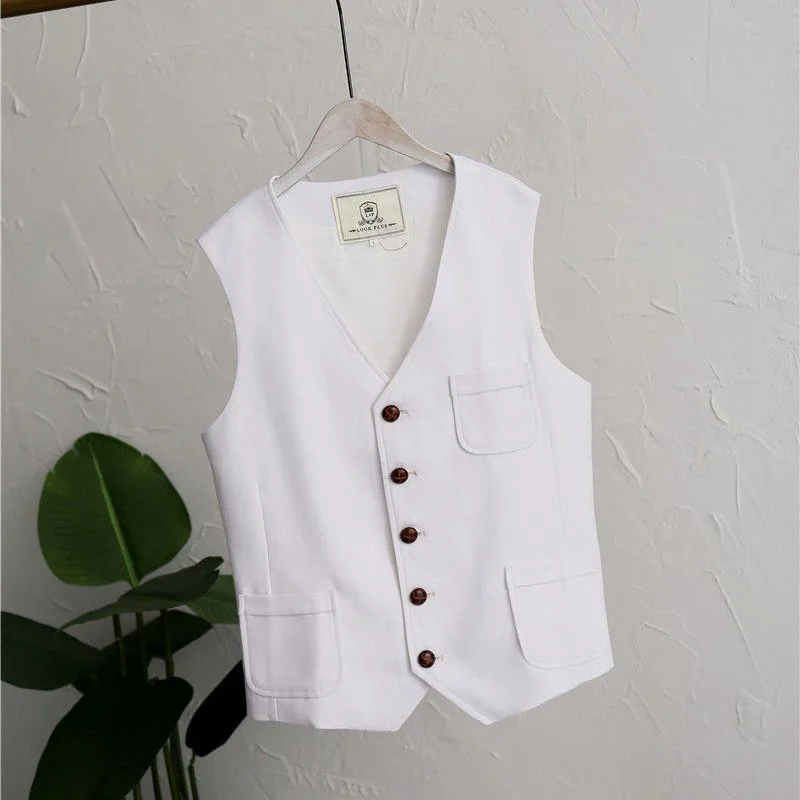 Co328new High-End Britse Stijl Heren Geruit Vest Slim Fit