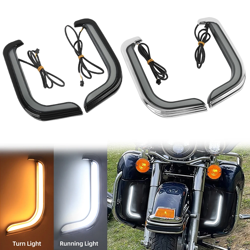 Motocyklowa lampa do jazdy LED Owiewka Dolne kratki Włącz kierunkowskaz dla Harley Touring Street Electra Glide Road Glide 1996-2013