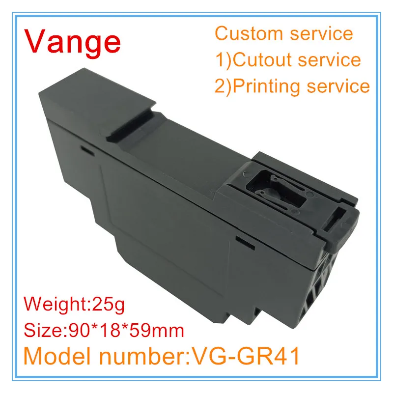Vange 35mm din rail housing 90*18*59mm PC plastic junction box view 3