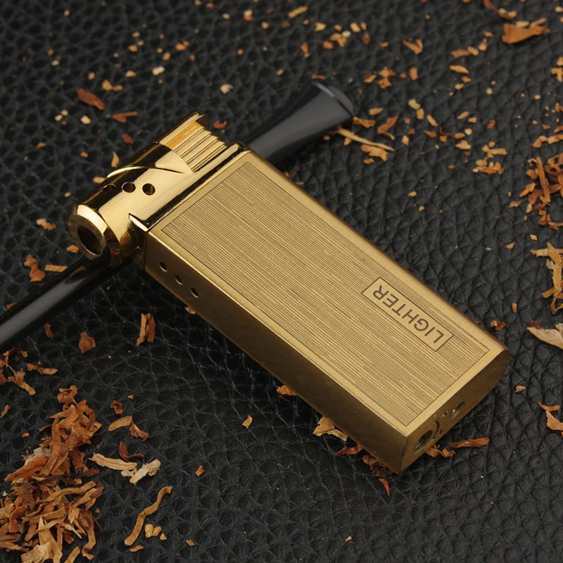 New Personalized Smoke Tube Oblique Fire Tube Pressure Lighter Special Lighter Metal Open Flame Multi functional Lighter