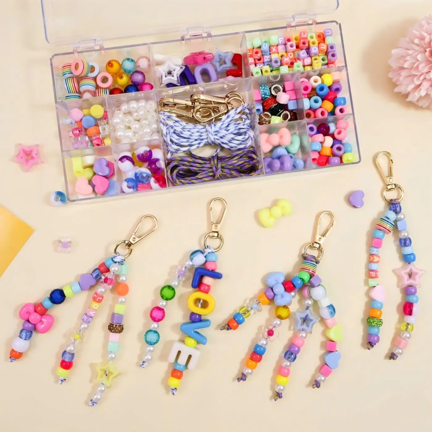 DIY Jewelry Making Kit Handmade Beaded Girls Wear Beads Educational Toys Friendship Bracelet Necklace Jewelry Around Beads Set