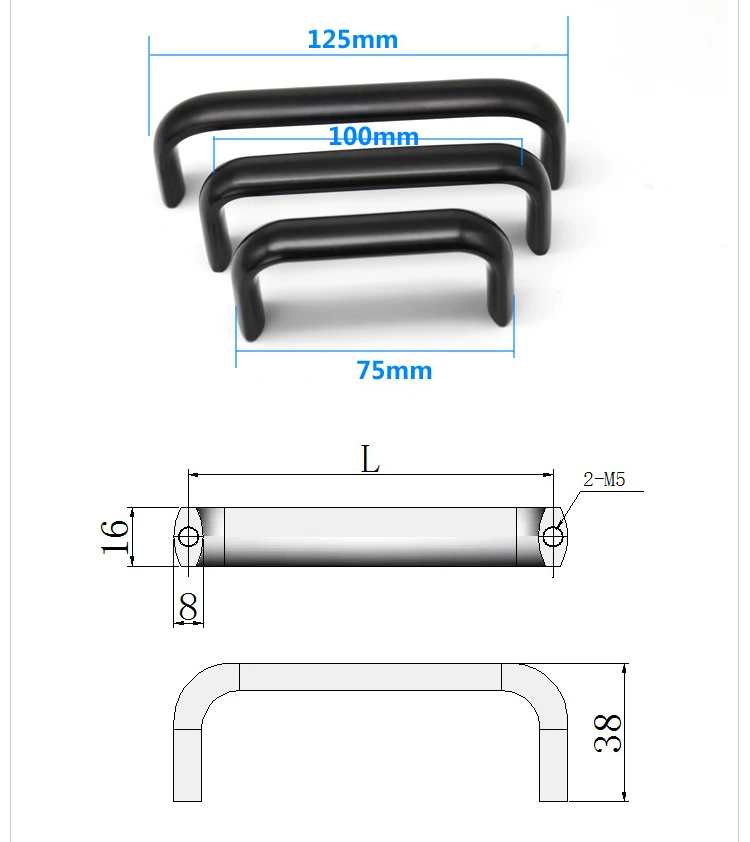 Rozstaw otworów 75/100/125/152mm U kształtowane aluminium przemysłowe uchwyt do holowania maszyna do gier sprzęt elektryczny box klamka