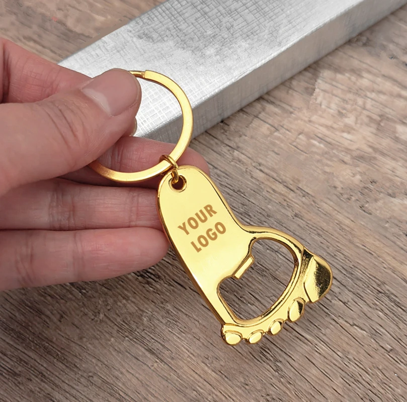 Personalisierte Babyparty-Geschenke, goldener fußförmiger Schlüsselanhänger, Flaschenöffner, Gastgeschenk zur Taufe, Feier, Party, Souvenir, Geschenke für Gäste – Detail 6