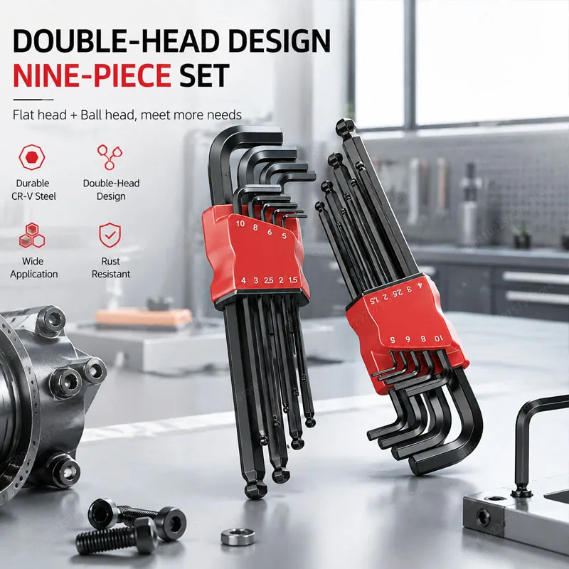 Double‑Headed Hexagonal Wrench Set, Double‑Ended Design, Wear‑Resistant and Anti‑Rust Furniture Disassembly and Assembly Tools