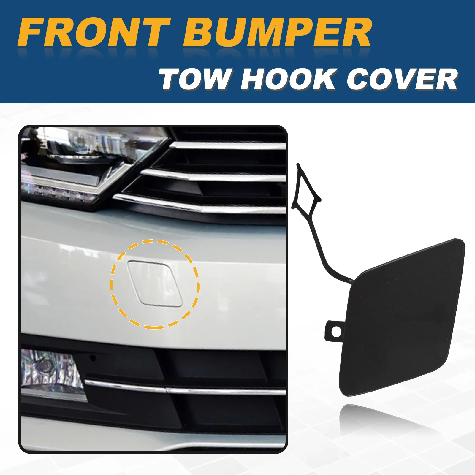 For VW Passat B8 2015- 2019 Front Bumper Tow Hook Cap Towing Eye Cover 3G0807155 Car Accessories