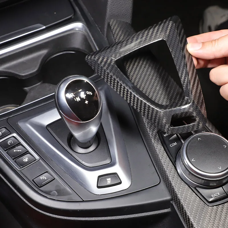 Echte Kohlefaser für BMW M3 F80 M4 F82 F83 2014-2019 Auto-Innenraum Schaltknauf-Verkleidung Dekorationsbasis Abdeckung L/RHD Zubehör