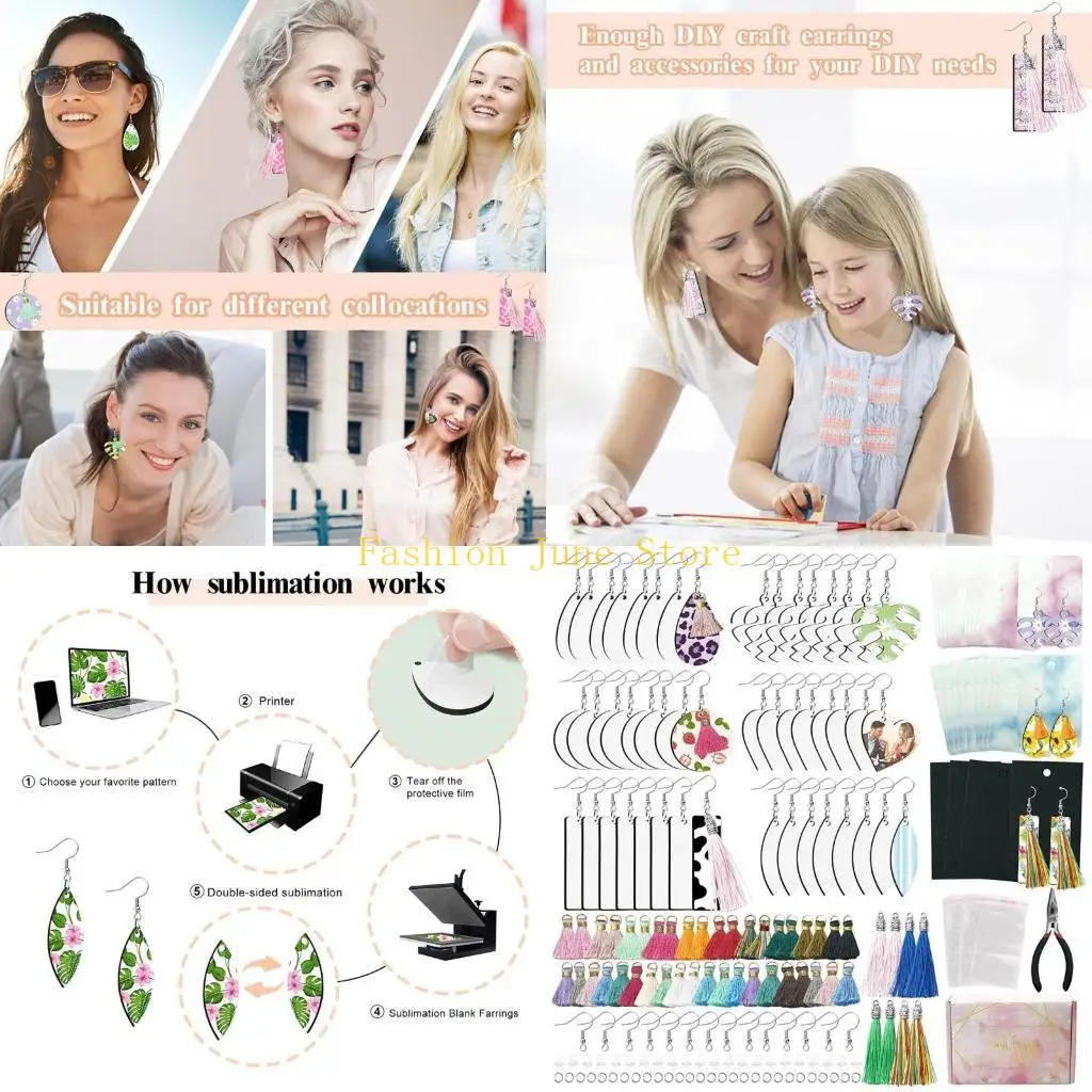 

N5KA Комплект серег с сублимационной печатью, незавершенная подвеска-серьга с теплопередачей