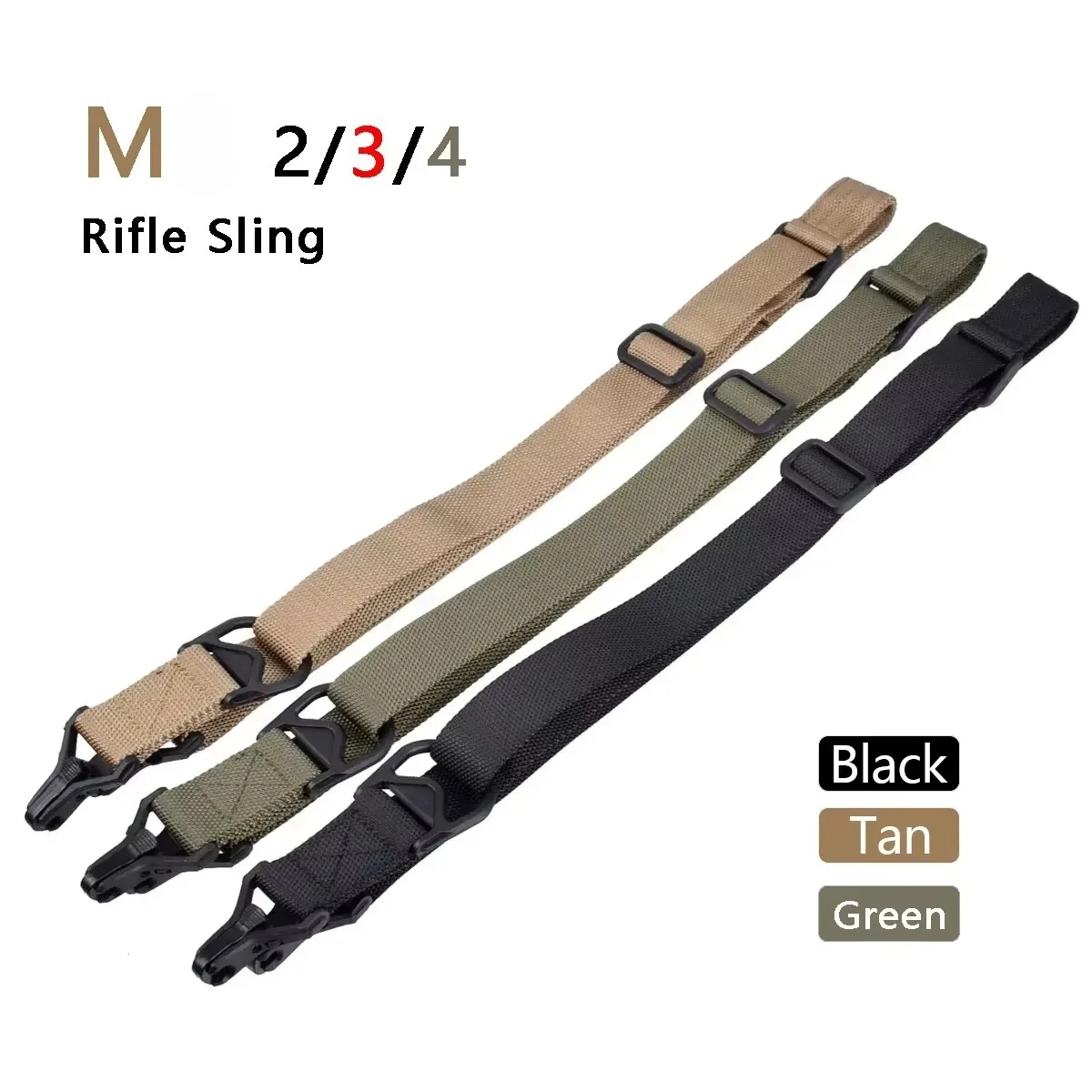 Tactical 3 4 Sling For AK47 AR15 M4 M16 Metal Clip Mount Strap Safety MK Straps Hunting Accessories