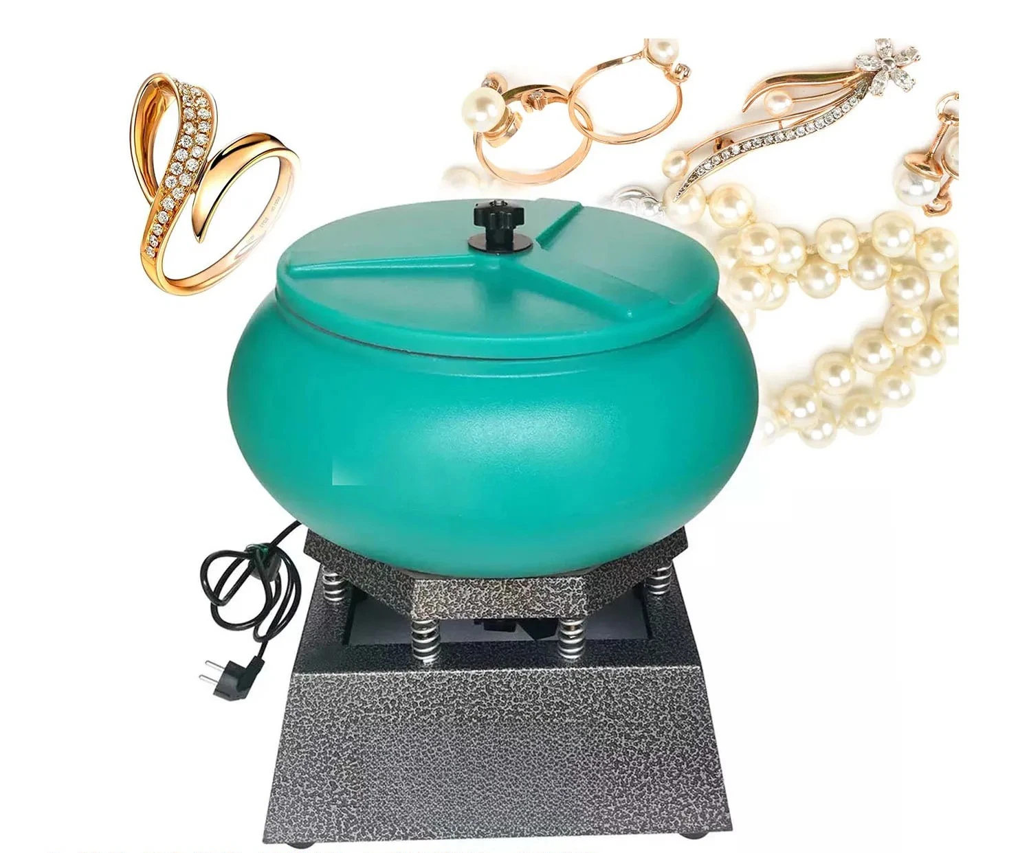 

Premium 17-Inch Super Large Vibratory Tumbler: Wet/Dry Polisher for Metal Jewelry and Pearl Finishing