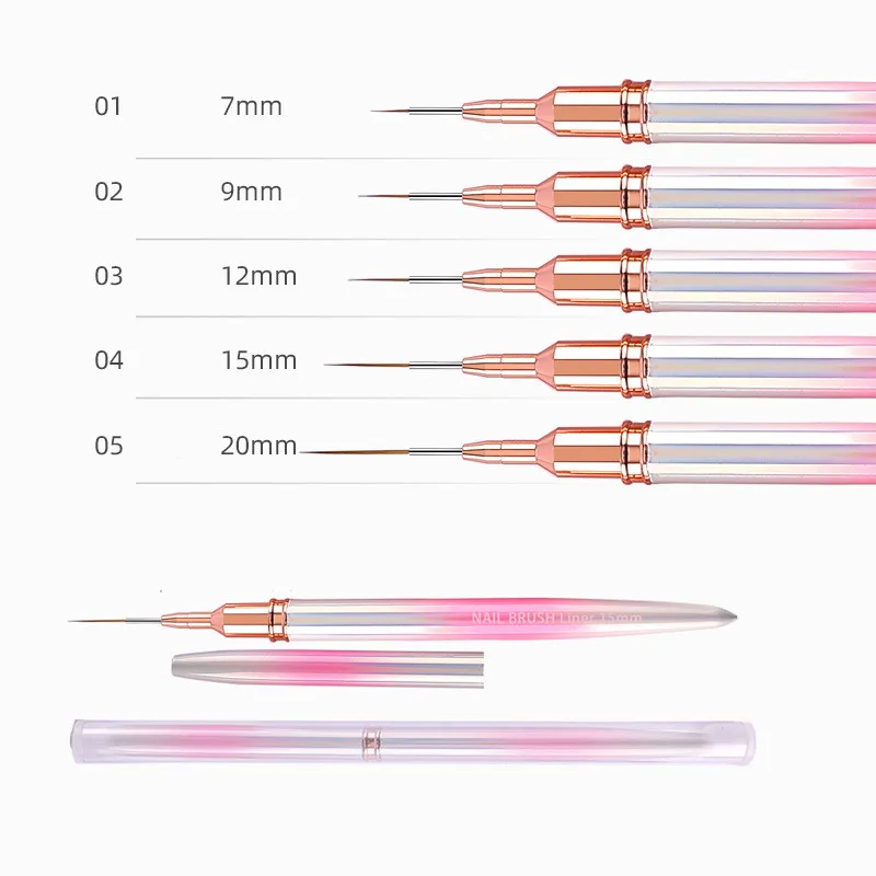 1PC Nail Art Brush Liner Drawing Painting Pen Gel Nail Polish French Style Draw Paint Brushes Manicure Tools Accessory