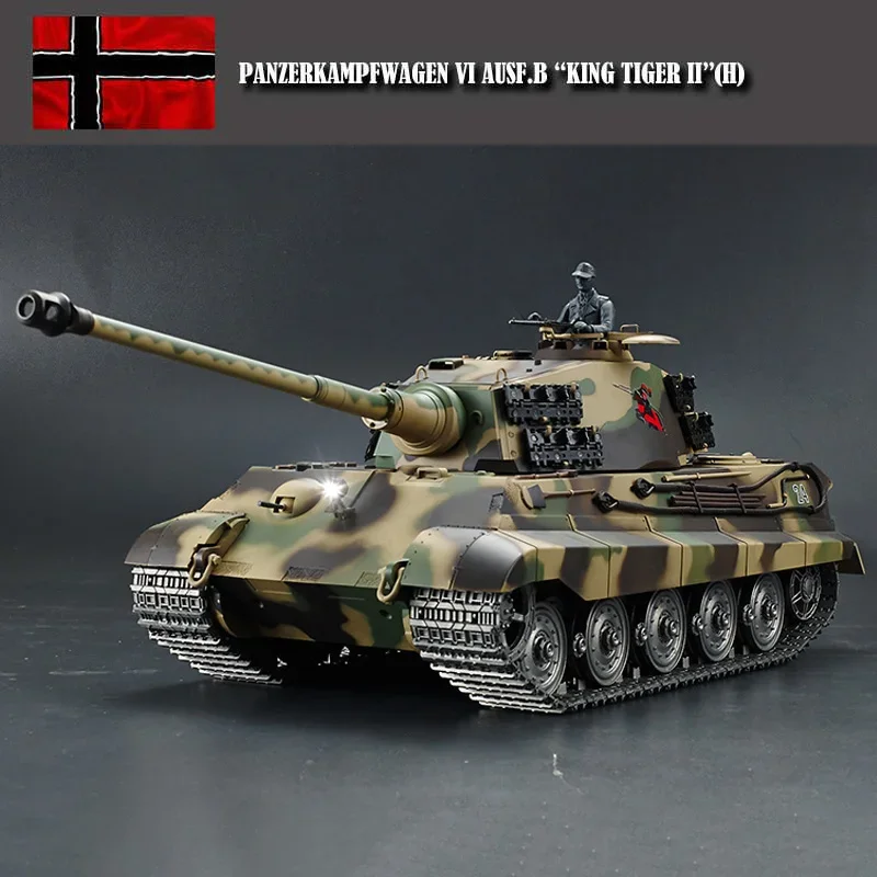 Henglong 3888A German Tiger King Henschel Metal RC Heavy Tank Car Projectile 2.4G Remote Control Model Multi-function Toys