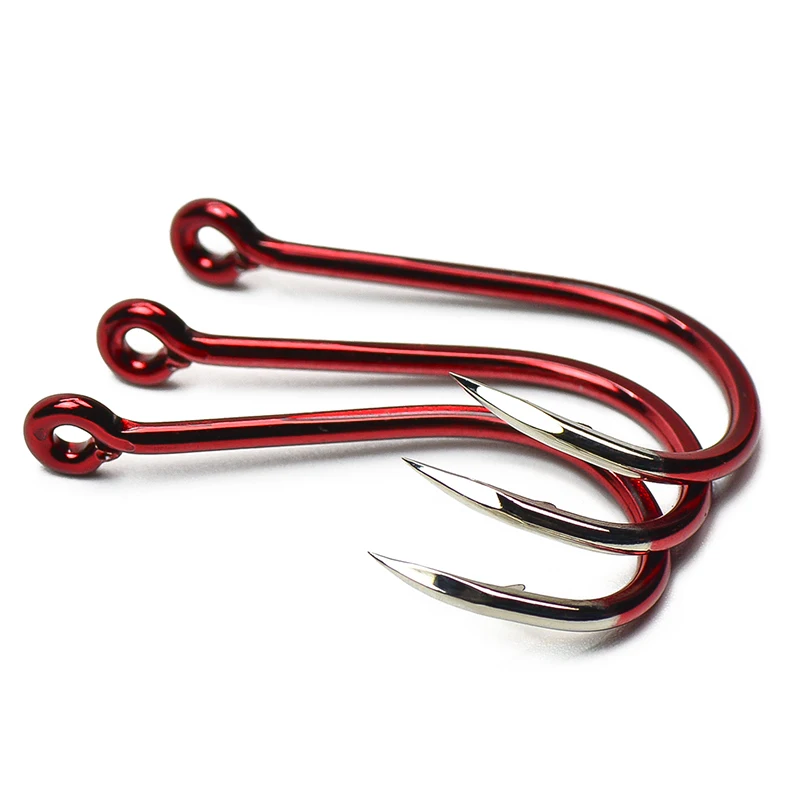 30PCS Pesca Amo spinato Bocca piegata Triangolare Attacco rapido Super Ago Punto Amo Nero Mare Spigola Giappone Ganci