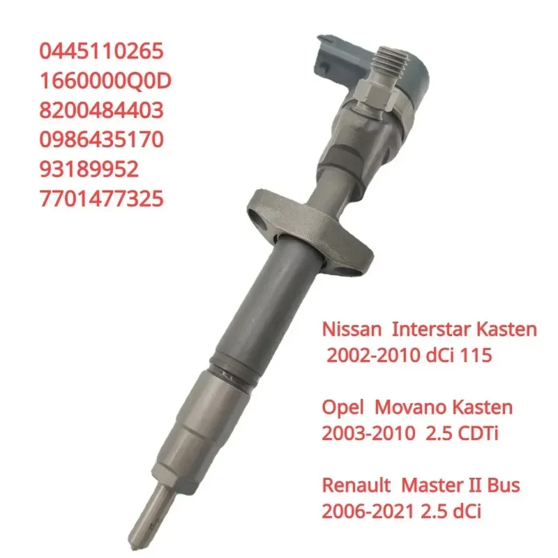 Loki JNew Diesel Fuel Injector For Nissan Interstar Vauxhall Opel Movano Renault Master 2.5 dCi CDTi 0445110265 0986435170