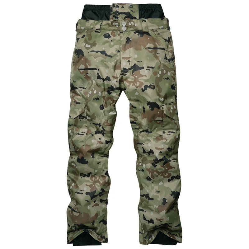 

-30 Men's Winter Snow Pants 10k Waterproof Snowboarding Trousers Outdoor Wear Windproof Thermal Camouflage Strap Pants Male
