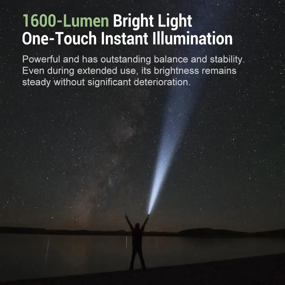 Klarus XT12GT Pro High Power LED ไฟฉาย 1600lm 5000mAh ไฟฉายแบบชาร์จไฟได้ One-Touch Strobe ยุทธวิธีไฟฉาย