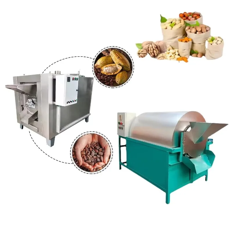 

Small Nut Roaster Machine for Cocoa Hazelnut Almond Pine Nut Peanut Cacao Bean Bakery Application Core Motor Component for Sale