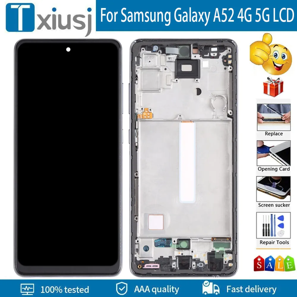 

6.5''Super AMOLED For Samsung A52 5G A526 LCD Display With Touch Screen Digitizer Replacement For Samsung A52 4G A525 LCD Screen