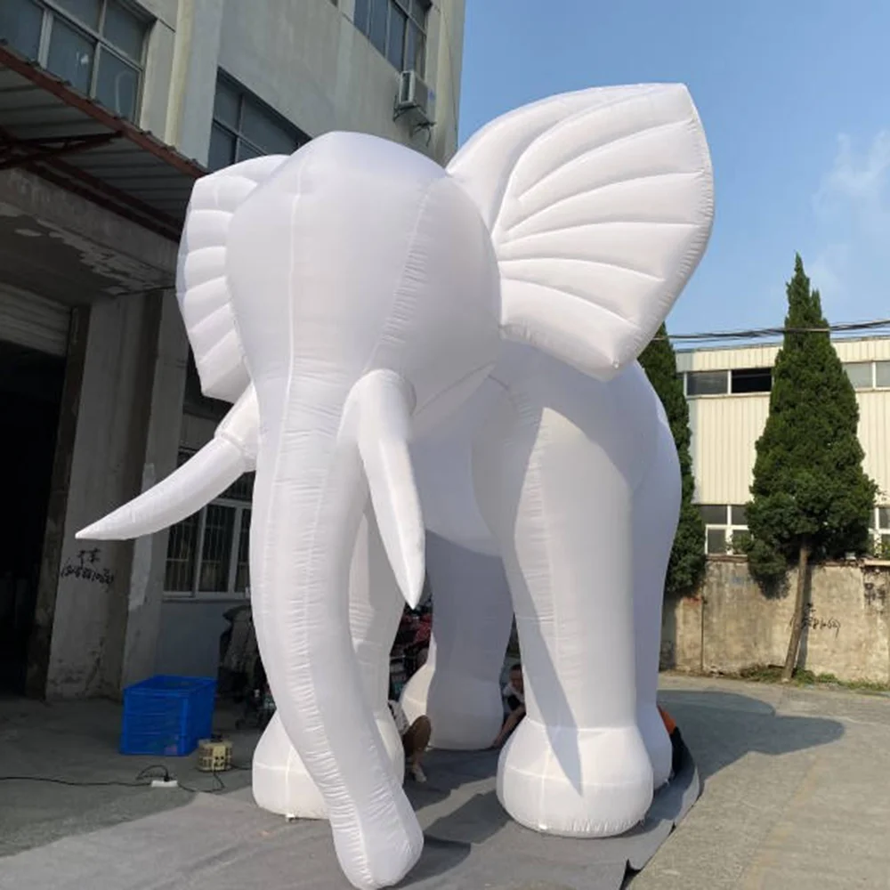 

Гигантский надувной белый слон, воздушный удар, мультяшный талисман, парк развлечений, цирковой интерактивный макет украшения бара